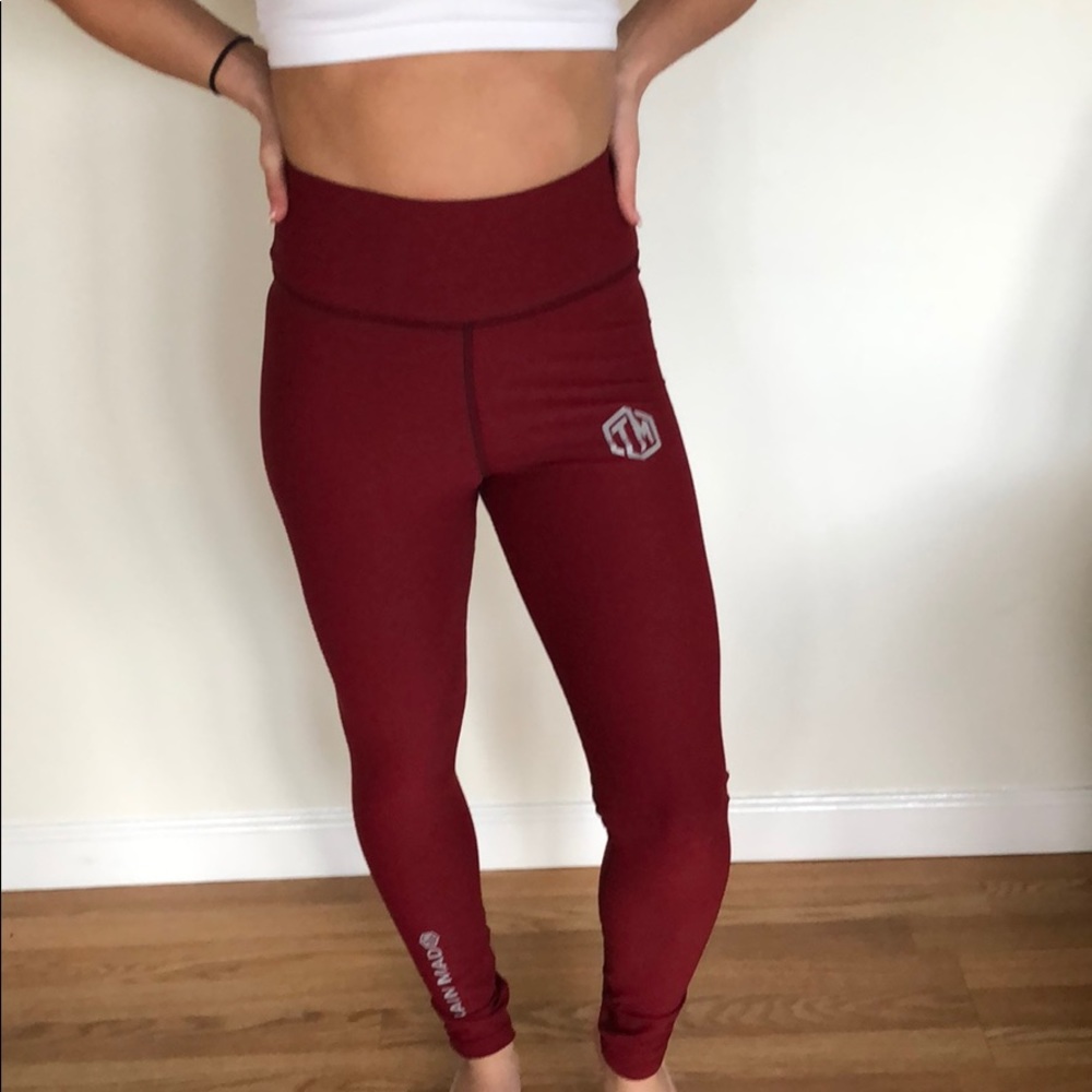 “Til you collapse” maroon leggings size small